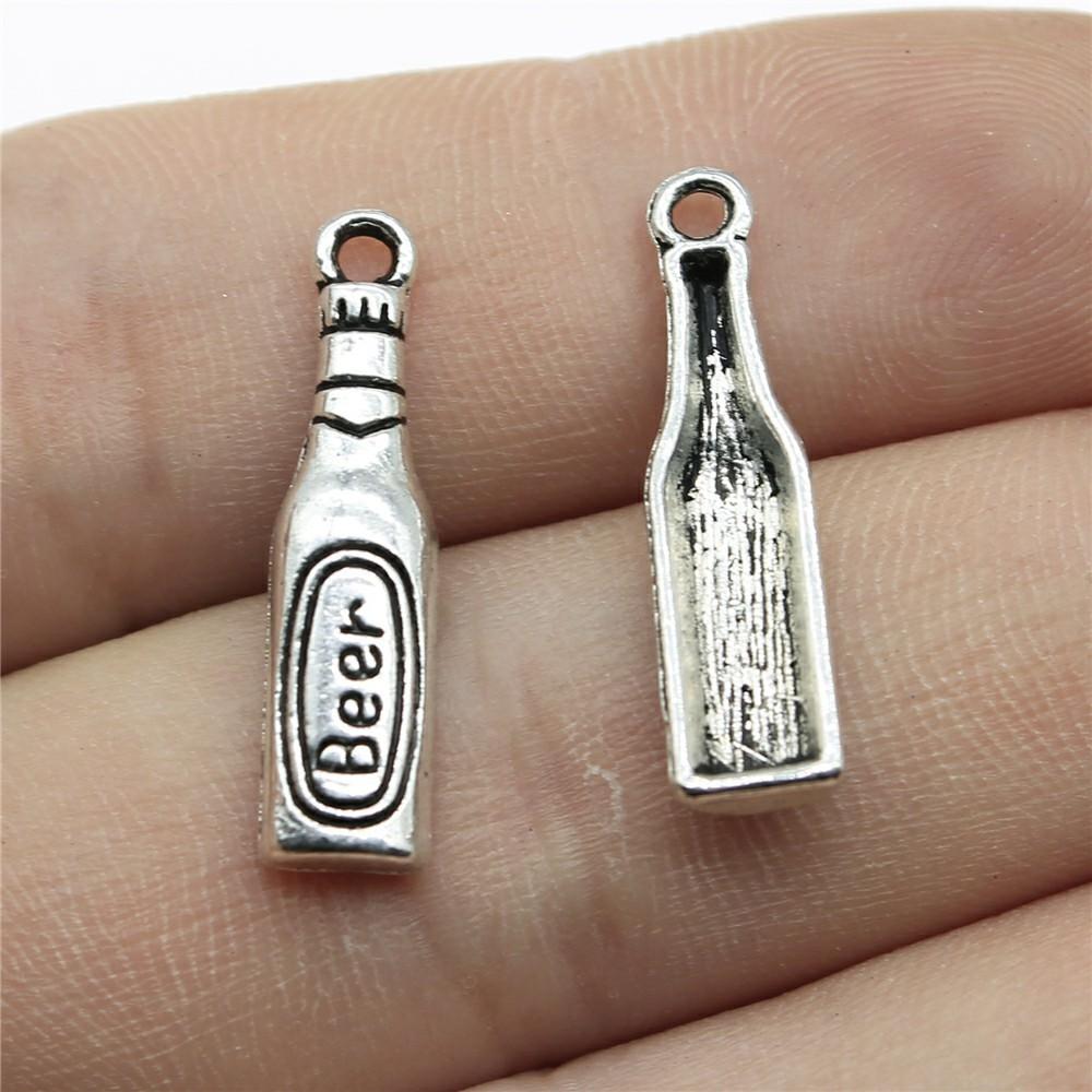 20pcs DIY Crafts Making Findings Handmade Tibetan Jewelry Beer Wine Corkscrew Bottle Opener Charms For Jewelry Making