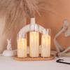 Glass-Covered LED Flameless Candles with Wavy Top Set