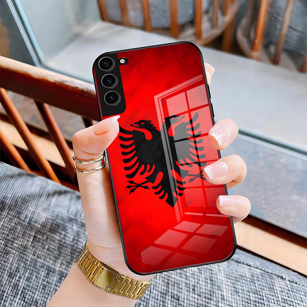 

Albania Logo Phone Case For Samsung A25 A13 A33 5G A54 A36 A35 A56 A52 A14 Shockproof Glass Cover Samsung A35