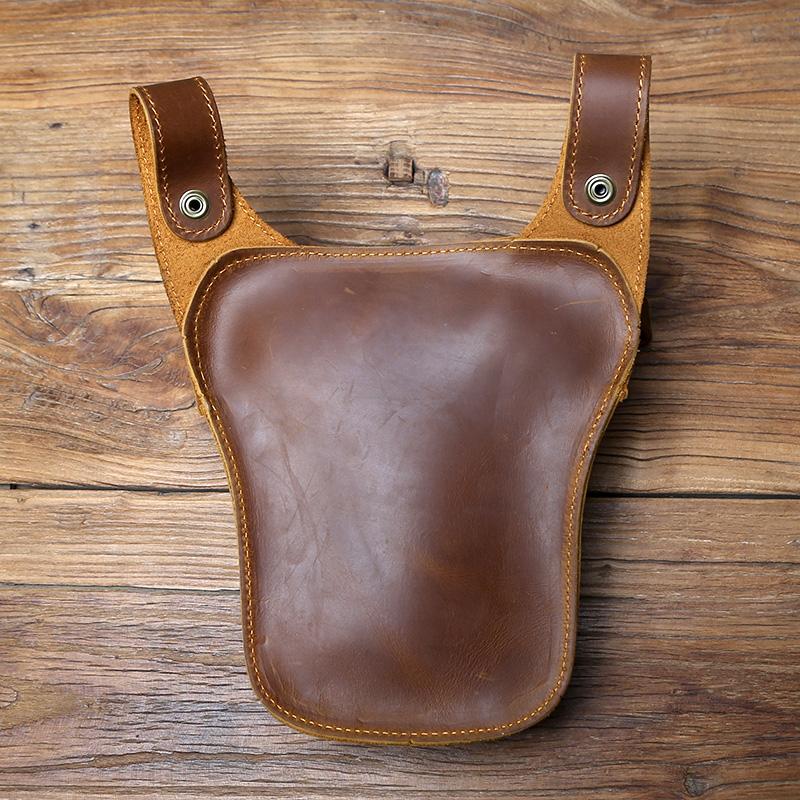 NZPJ Vintage Echte Leder Herren Bauchtasche Natürliches Rindsleder Outdoor Motorrad Herren Tasche Crazy Horse Leder Handy Tasche