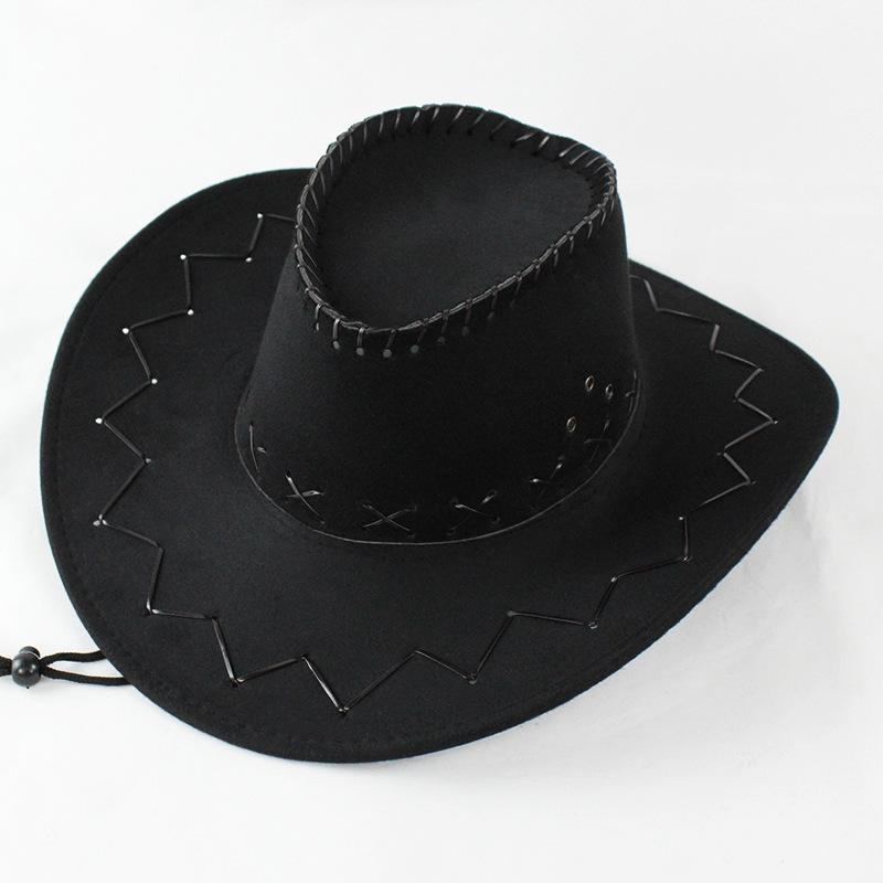 Cowboyhatter for menn og kvinner Solskjerm Gresslandsolhatt Western Cowboyhatt Hatt med bred brem