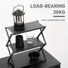 Camping 3-tier Rack Outdoor Folding Storage Shelf Portable Desktop Organizer Shelves Picnic BBQ Storage Rack Table for Picnic