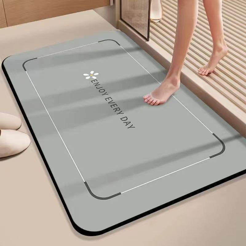 Minimalist Quick-Dry Diatomaceous Earth Bathroom Mat: Absorbent, Easy-Clean, Versatile for Bathroom or Entryway