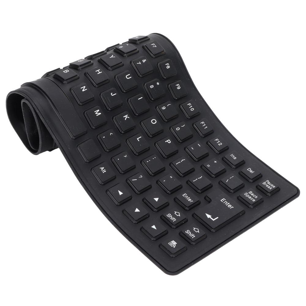 85 Keys USB Wired Keyboard Silent Keys Foldable Keyboard Portable Silicone Keyboard  Home