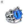 Gothic Dragon Claw Eagle Talon Ring Adjustable Open Band Evil Eye Blue Crystal Gothic Punk Jewelry for Men Women Unisex Vintage