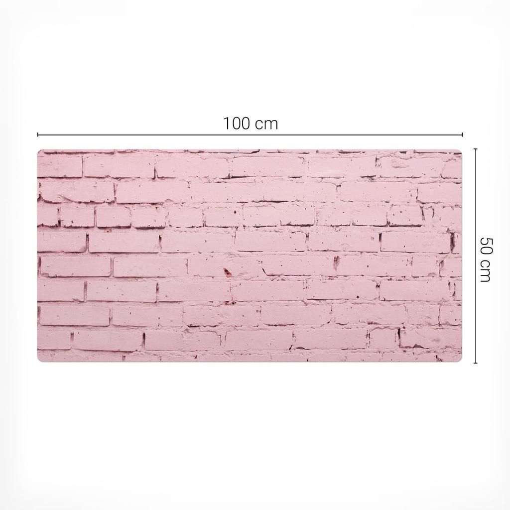 Protective Decorative Mat for Office Desk Pastel Brick Wall 100X50 Cm