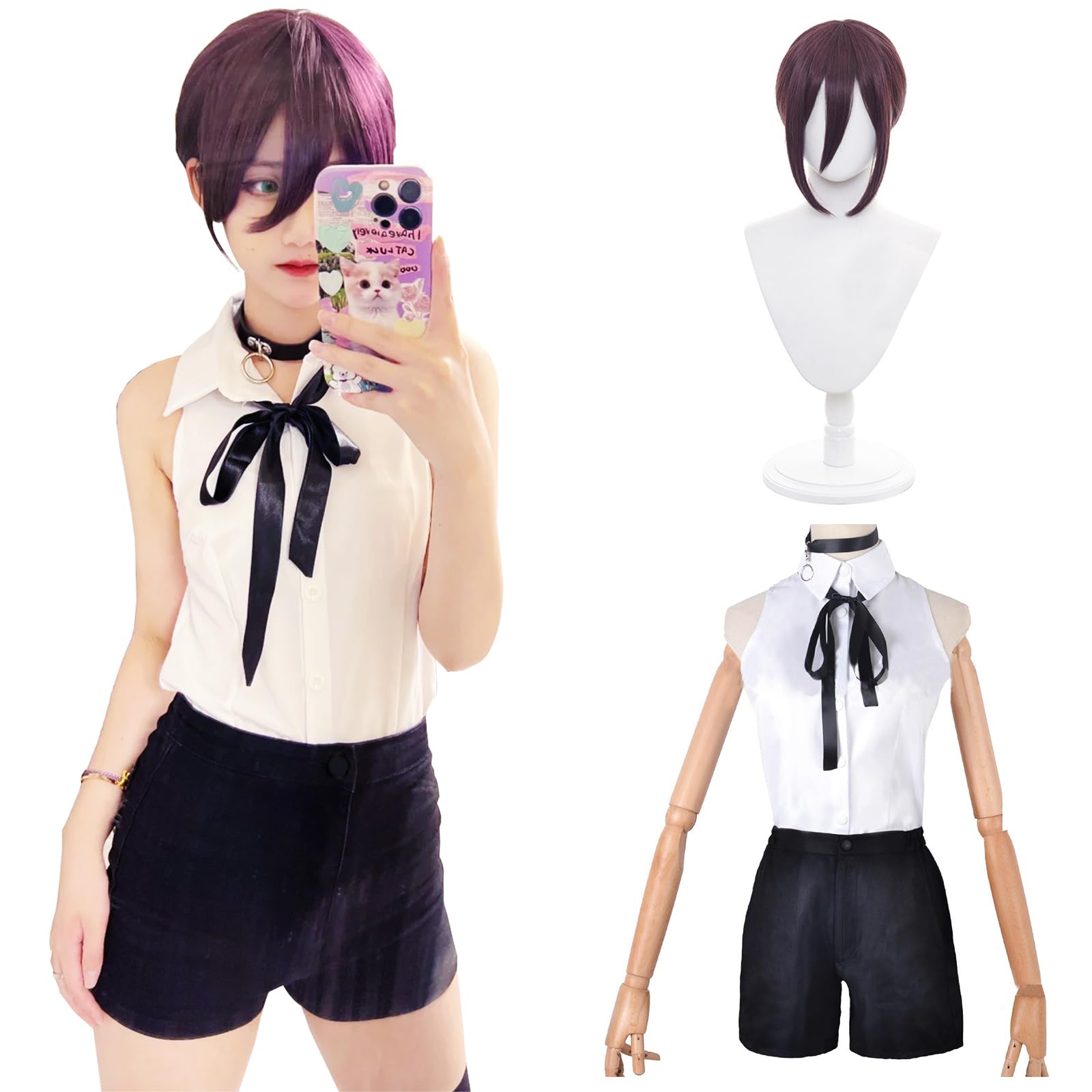 

Reze Cosplay Costume with Wig Reze Cosplay Bomb Devil Adult Reze Costume Event Cultural Festival Reze Wig [NOKIJP] (М, в комплекті)