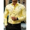 Herren Trendiges geometrisches Linienmuster Langarmhemd Business Casual Mode Design Slim Fit Bügelfrei Vielseitig Ins Style Hemd