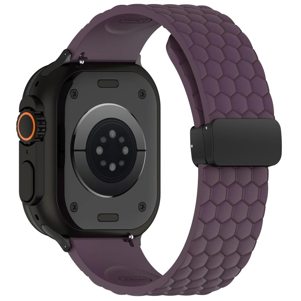 Silicone Strap for Apple Watch Band Ultra 49mm 44mm 45mm 46mm 42mm Series 10 9 8 7 6 Magnetic Buckle Wrist Bracelet Correas