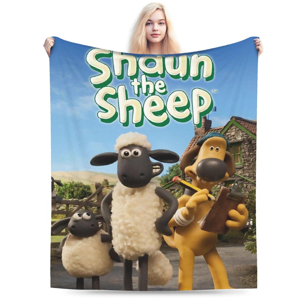 Shaun the Sheeps Plush Blanket Children  Flannel Throw Blanket For Couch Chair Sofa Bed Soft   Quality Bedspread Gift Idea