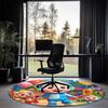 Cocomelon Printed Round Rug Carpet Chair Rug Area Rug Entryway Doormats,for Office Chair Living Room Bedroom Kitchen Room.