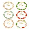 Women Luxury Shiny Crystal Glass Bracelet Stainless Steel Gold Plated Jewelry