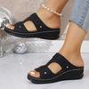 Fashion Vintage Hollow Out Women's Wedge Sandals Summer Comfortable Lightweight Beach Sandles Woman Plus Size 36-43 Thick Sole Slippers