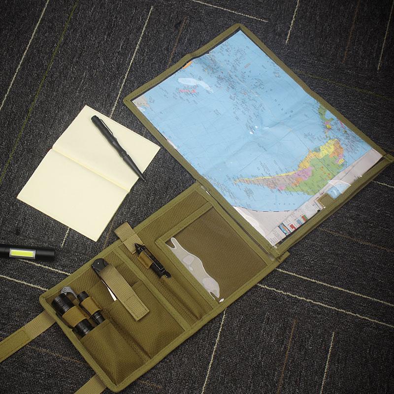 Kartenhülle Taktisches Notizbuch, Multifunktionale Wetterfeste Kartenhülle für Wandern, Taktische, Outdoor-Aktivitäten