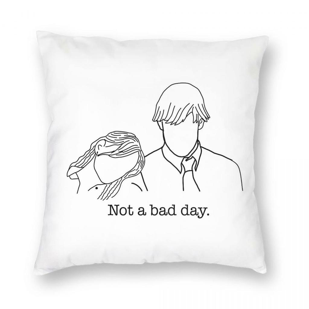 Jim And Pam Not A Bad Day Square Pillowcase Polyester Linen Velvet Creative Zip Decorative Throw Pillow Home Cushion Cover x