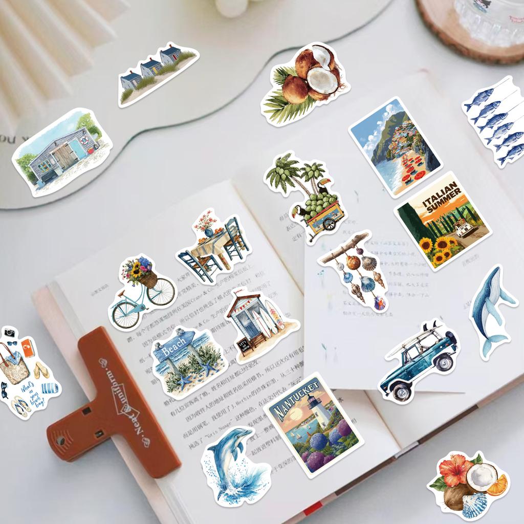 50Pcs Summer American Style Stickers For Scrapbooking Diary Laptop Water Bottle Computer Phone Cartoon Car Stickers Decals
