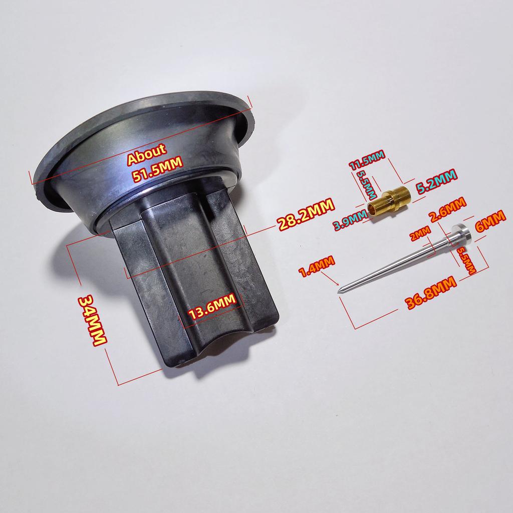 For Taiwan KT CVK26 With Acceleration Pump Carburetor Repair Kit Include Diaphragm Plunger Assembly With 5MM Thread Main Jet