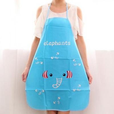 Women Apron Oil-proof Sleeveless PVC Waterproof Adjustable Easy Wear Sleeveless Elephant Panda  Apron for Kitchen