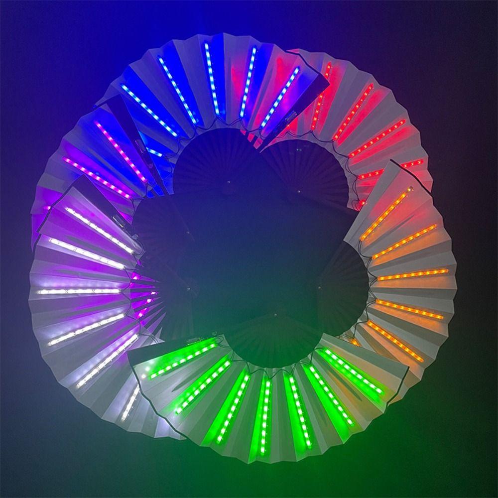 Colorful Club Dancing Lights Fan Handmade Glowing Hand Fan  Easter Gift Duck