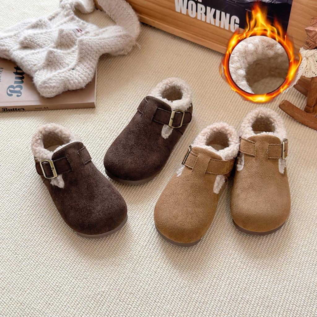 Children's Shoes with Plush Insulation, Autumn and Winter Women's Shoes, Boys' Winter Hairy Shoes, Versatile Baby Cotton Shoes