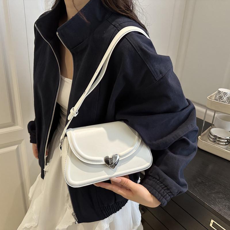 Lock Heart Loving Button Single Shoulder Crossbody Bag Daily Outfits Fashion