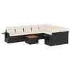 10 piece Garden Sofa Set with Cushions Black Poly Rattan