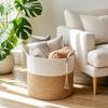Handwoven Decorative Storage Basket for Closet, Shelf and Living Room Organization