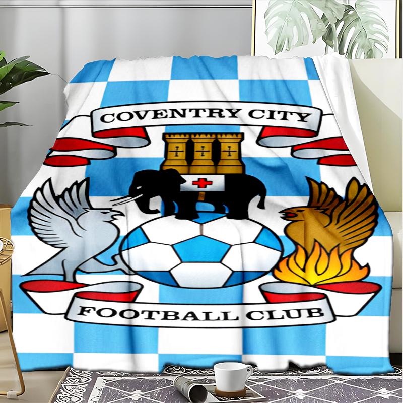 1PC Coven-try Football Club Crest Printed Soft Flannel Blanket Throw for Adult Bedroom Living Room Sofa Camping Travel Fan gifts Christmas Gifts