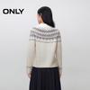 ONLY Women's Nordic Jacquard Half-Placket Mock Neck Knit Sweater