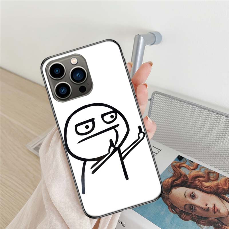 Funny Man Middle Finger Phone Case For Apple Iphone 16 15+ 17 Pro Max 14 Plus 16E Air 13 12 Mini Clear Cover Silicone Cute