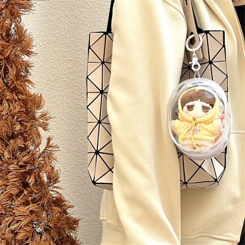 10cm Cotton Doll Transparent Protection Bag - High Transparency, Scratch-Resistant Hanging Display for Outings.