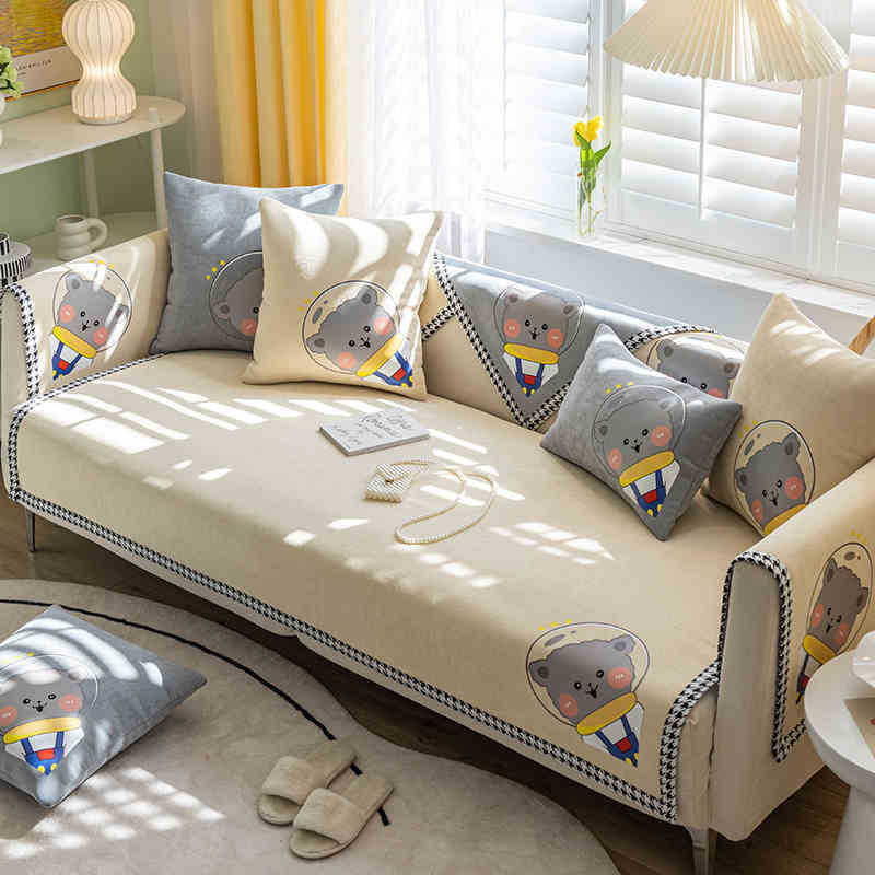 Sofa Cushion Universal Non-Slip In All Seasons French High-End Cartoon Seat Cushion Simple Sofa Cover Cover Cloth Backrest Towel