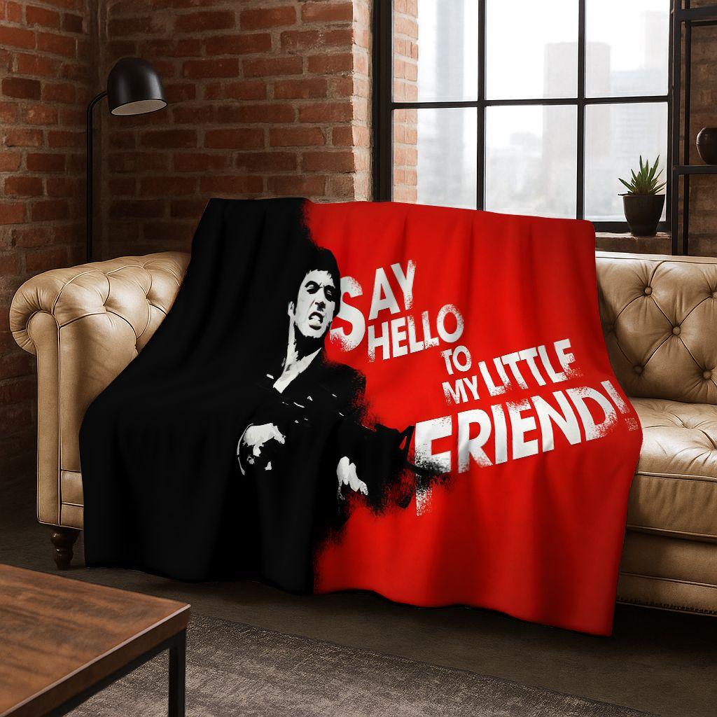 Classic Scarface Tony Montana Movie Art Flannel Blanket,Cozy Soft Throw Blanket for Home Bedroom Bed Sofa Picnic Cover Gift