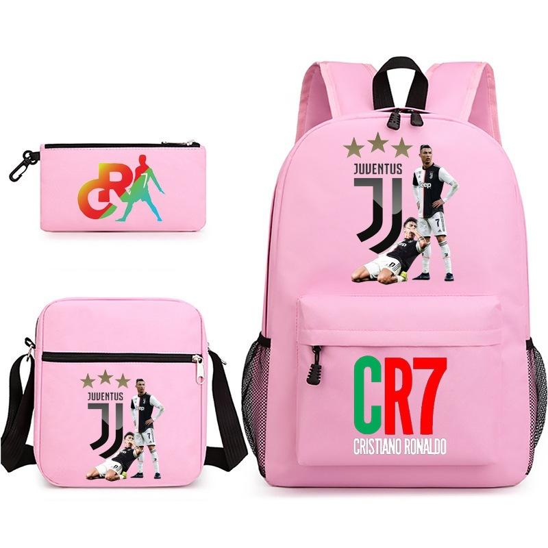 Mochila escolar de gran capacidad con correa para el hombro; set de tres piezas para estuche de lápices de estudiante