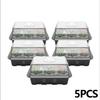 5Pcs Seed Propagator Tray Plastic Seedlings Trays with Transparent Cover Breathable Seedlings Germination Tray for Garden Indoor