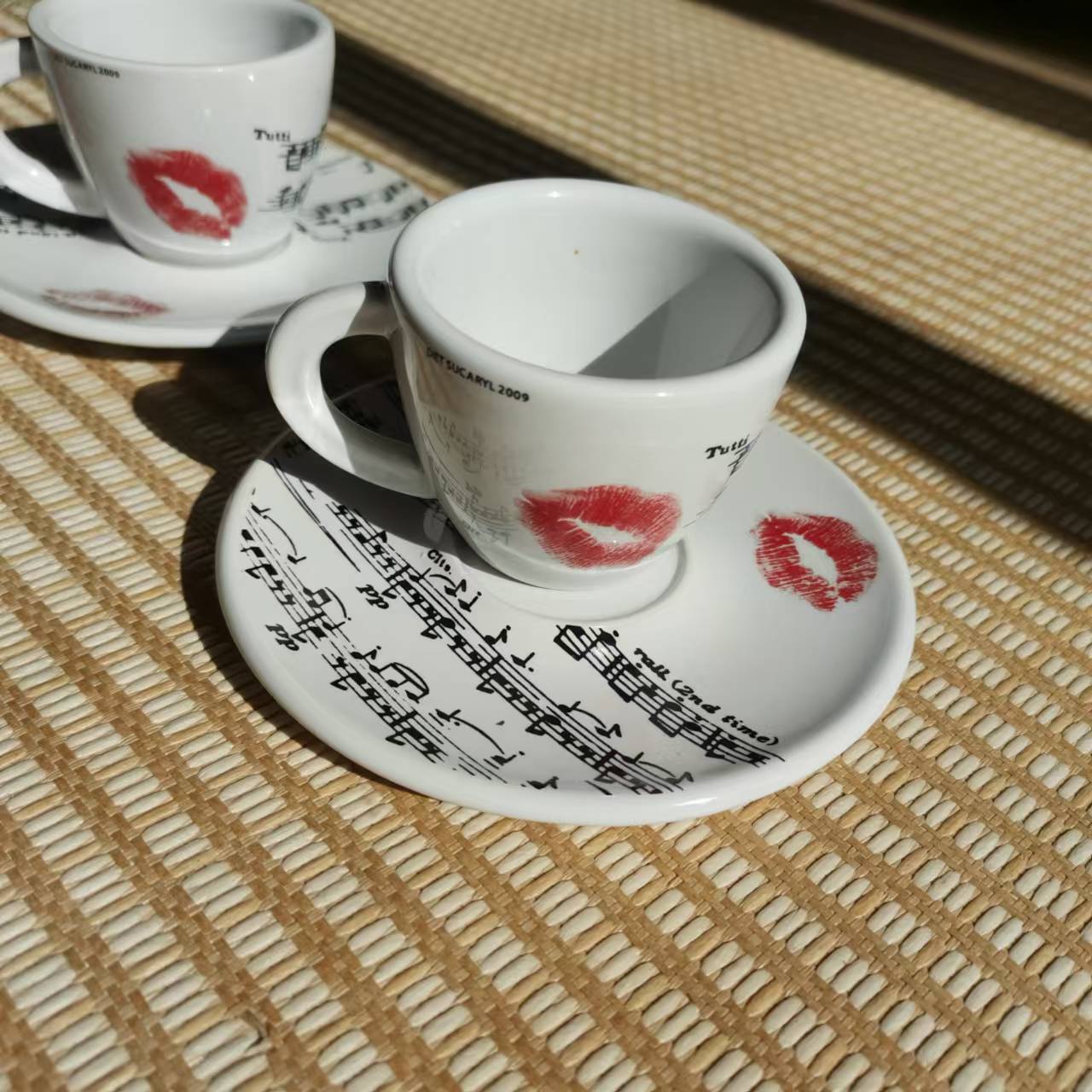 Creative Note Coffee Cup Plate Set, High-value Tea Cup Set, Couple s Cups, Birthday Gift, Drinking Utensils, Office Ceramic Mugs
