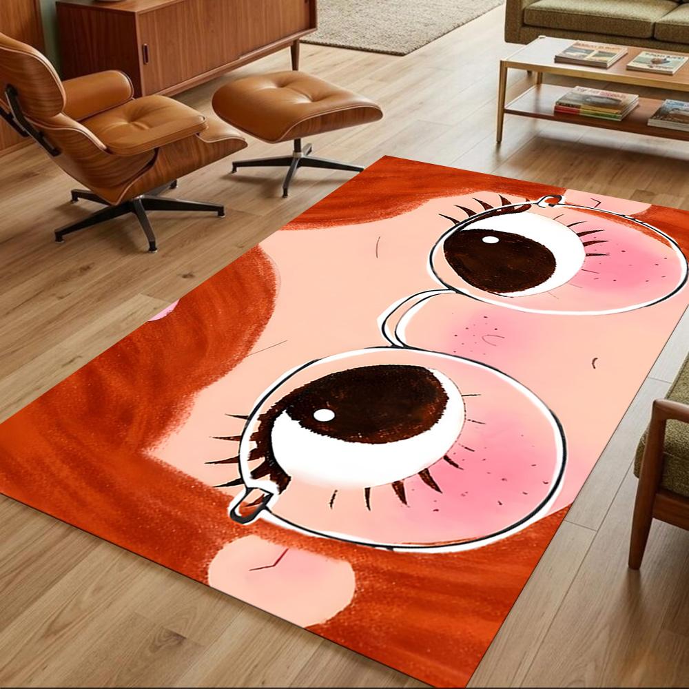Whimsical Eyes With Glasses Non-Slip Home Carpet Design for Office Decor Living Room Gift