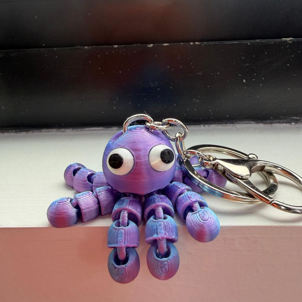 Portachiavi Polpo 3D Carino - Tentacoli e Piedi Flessibili Colori Vivaci Accessorio da Appendere per Sacchetto Regalo di San Valentino Decorazione da Scrivania