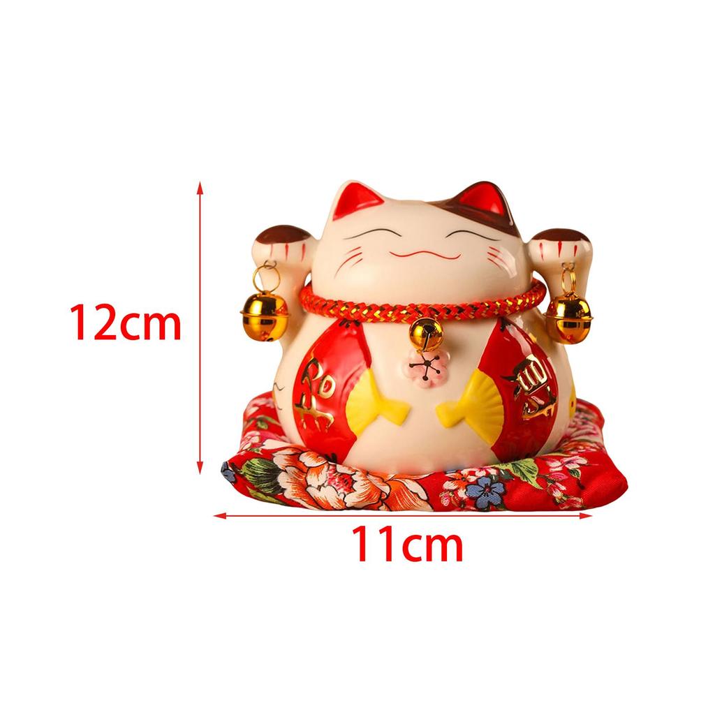 Cute Lucky Cat Money Bank Animal Statue Sculpture Money Box Ceramic Ornament for Desk Decor Collection Business Gift