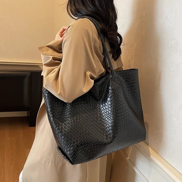 Women's Fashion Versatile PU Large Capacity Tote Bag