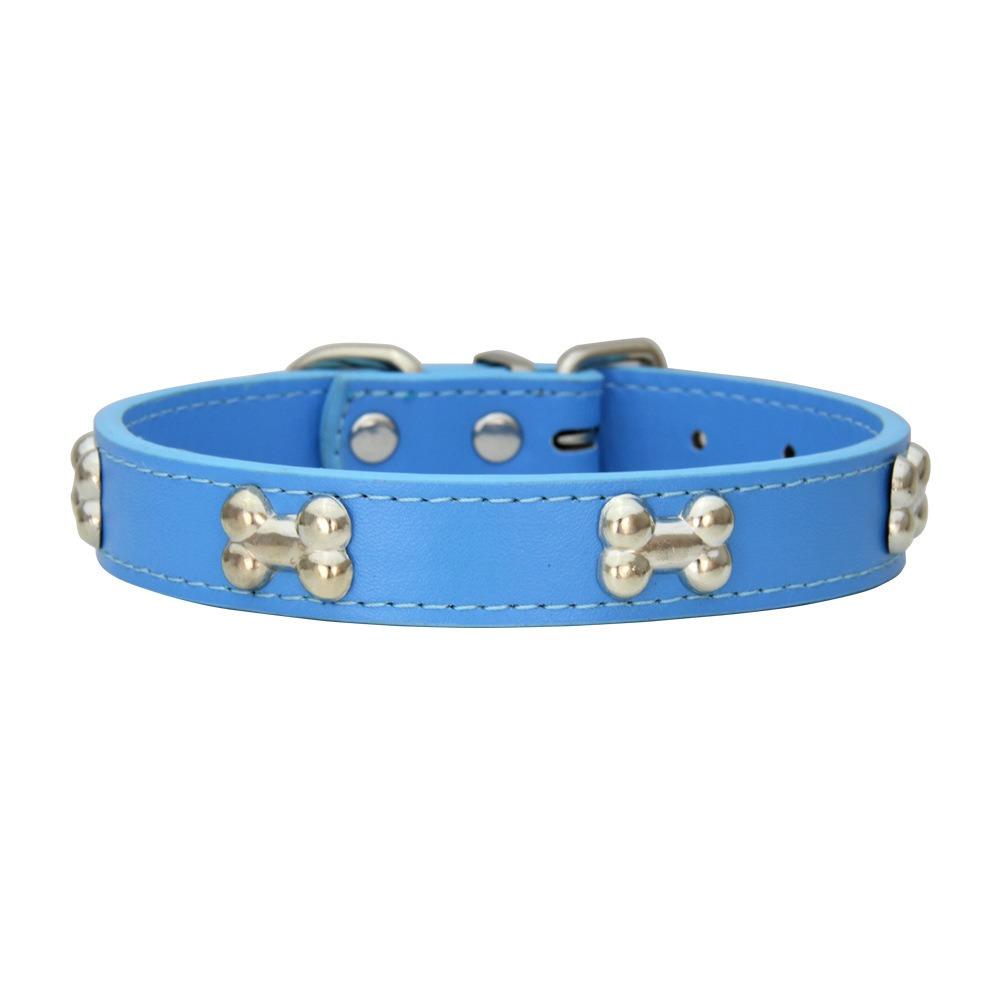 Leather Dog Collar Dog Choker Puppy Neck Small Dog Collar Cat Accessories Bone Leather Durable Pet Collars GXQ13
