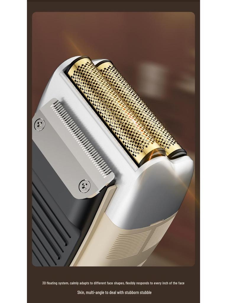 Kuangjie Dual-Function Electric Shaver with Digital Display and Sideburn Trimmer