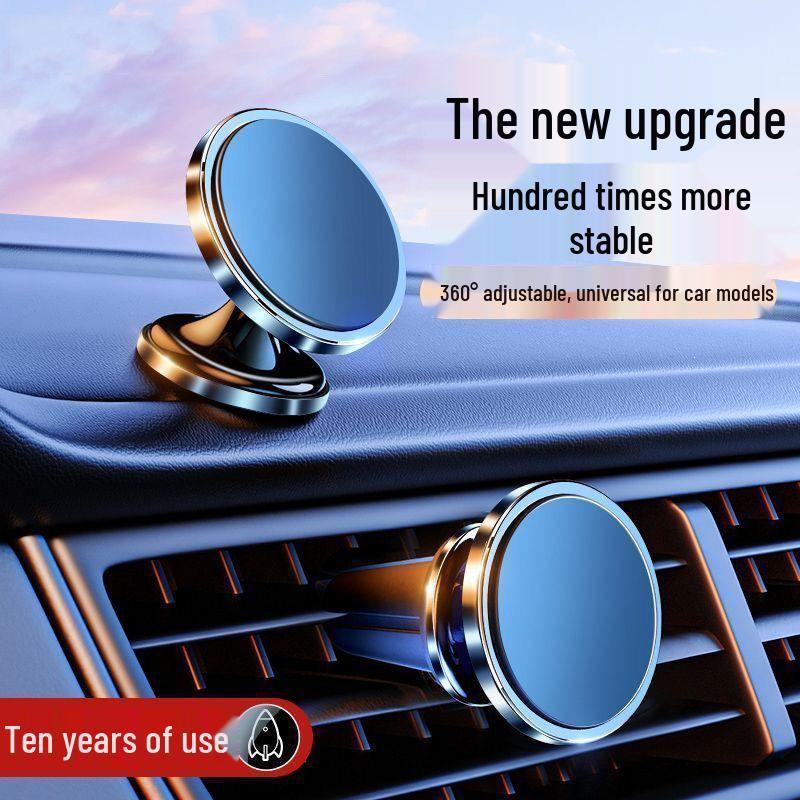 Magnetic Car Phone Holder with Suction Cup for Dashboard & Air Vent Navigation