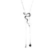 Silver Pull-Out Snake Necklace - Autumn/Winter 2025 Light Luxury Sweater Chain for Women