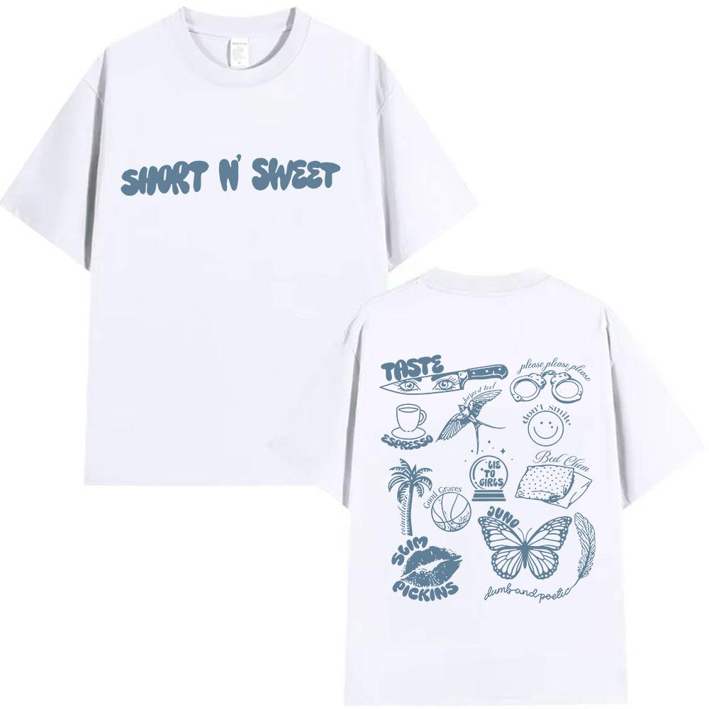 Sabrina Carpenter Short N'Sweet Album 2025 Summer Men's  Women's Casual Fashion Soft Comfortable Pure Cotton T-shirt