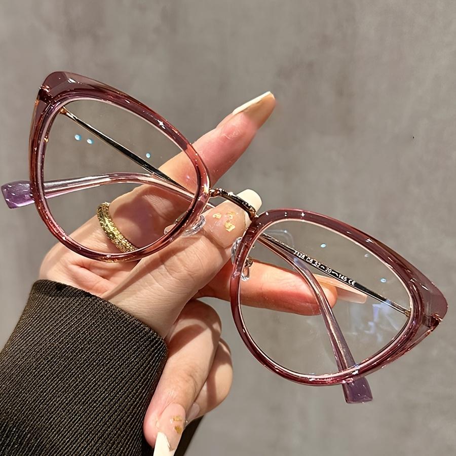 Y2K Cat Eye Non-Prescription Computer Glasses, Full Rim TR Frame, Polycarbonate Lens, Anti-Blue Light, Unisex Eyewear