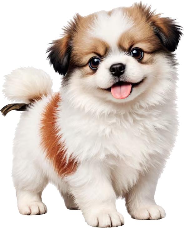 QT2303#15cm Cute Fluffy White & Brown Puppy Car Sticker for Laptop, Truck, Phone, Motorcycle, Window