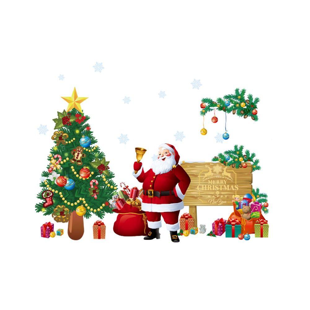 1/2Pcs/set PVC Xmas Tree Wall Stickers Removable Window Glass Decal Santa Claus Stickers  Home Decor