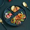Food Fruit Salad Divided Plate Three-Grid Western Compartment Plate Wheat Straw Diet Meal Plate Food Tray Kitchen Dinnerware