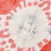 Used Domestic genuine, extremely beautiful condition, HERMES J.Abadie CASOUES PLUMETS faceless helmet Carre 90 large silk scarf, pink, authentic,